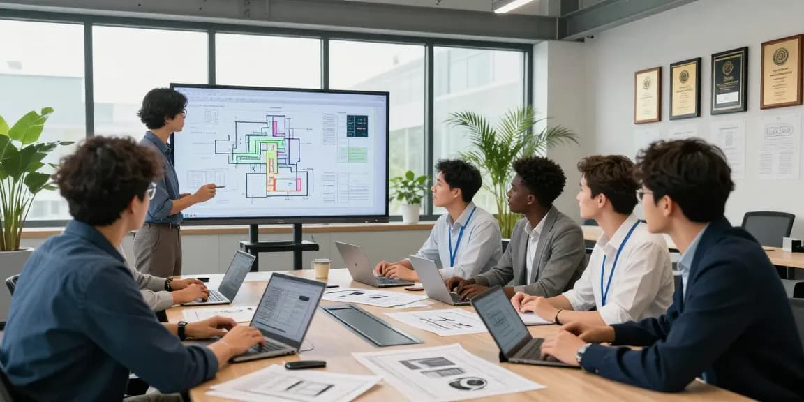 Engineers collaborating in a modern setting, showcasing Engineering Services USA expertise.