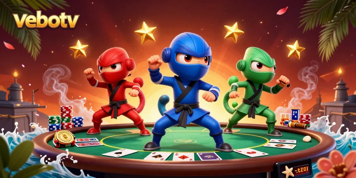 Experience the excitement of vebotv with ninja chameleons showcasing poker skills and strategy.