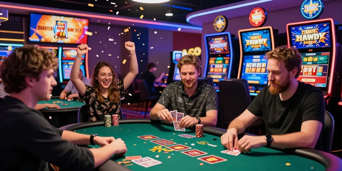Engaged players celebrating at HAYWIN, the top gaming portal in Asia, experiencing thrilling wins.