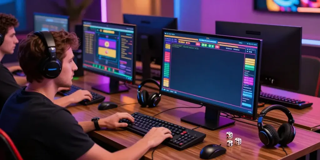 Online betting experience at https://du88az.net/ with gaming accessories and vibrant interfaces.
