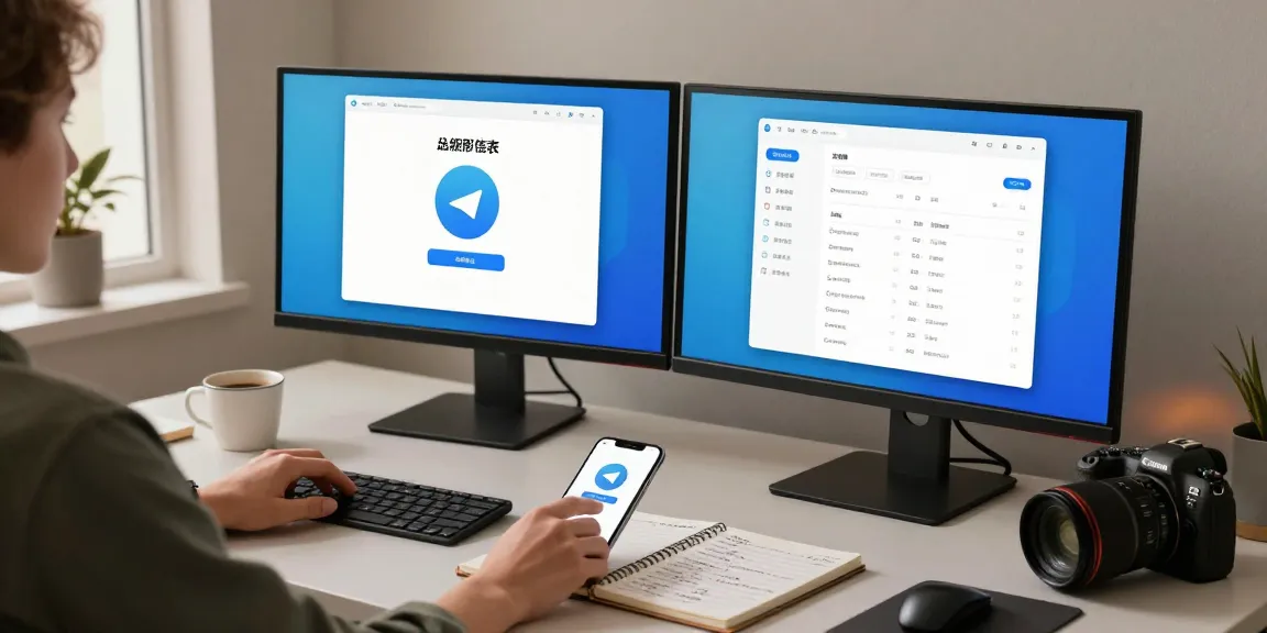Setting up Telegram Chinese interface in a modern workspace.