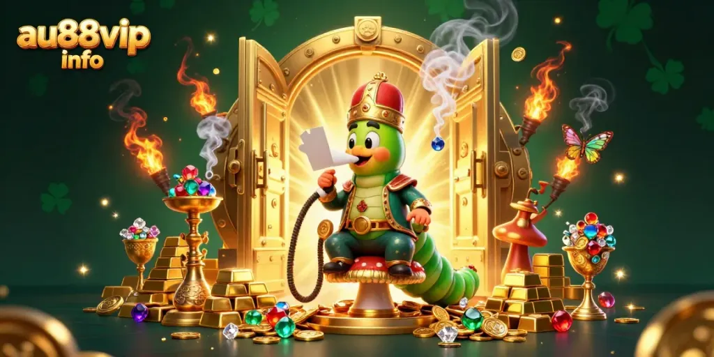 Experience the thrill of gaming at au88vip info with a captivating 3D casino scene filled with treasures.