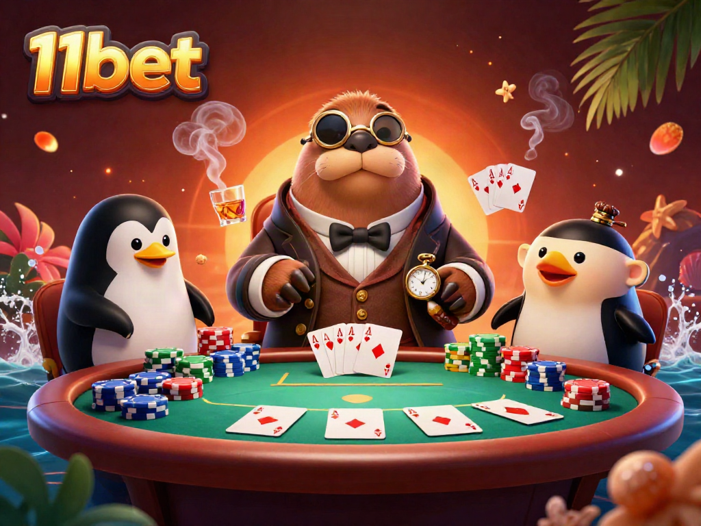 Experience thrilling gameplay at 11bet with dynamic poker action featuring our unique characters.