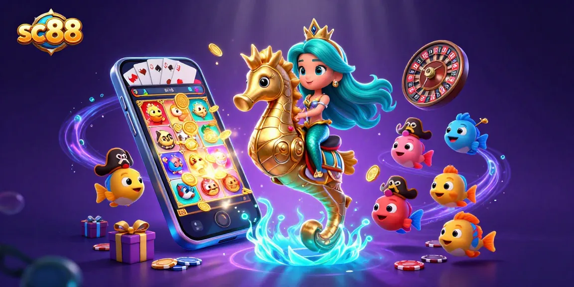 Win big with sc88 in this vibrant, dynamic casino-themed underwater scene full of excitement.