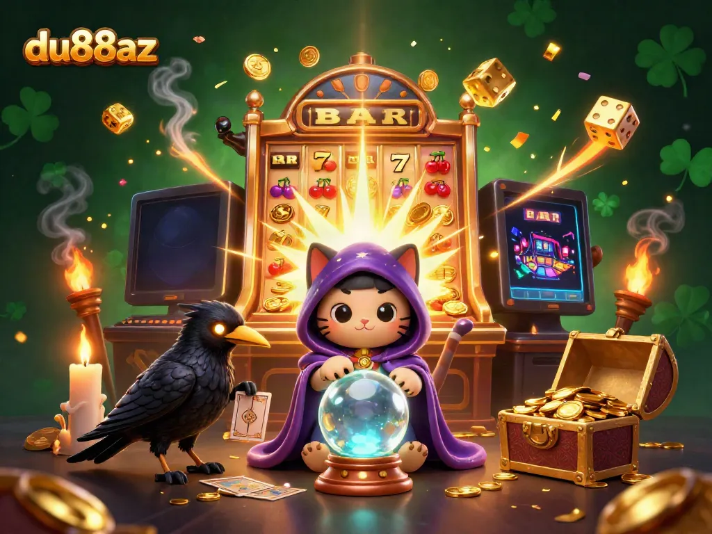 Experience amazing gaming thrills with du88az at this vibrant 3D casino illustration.
