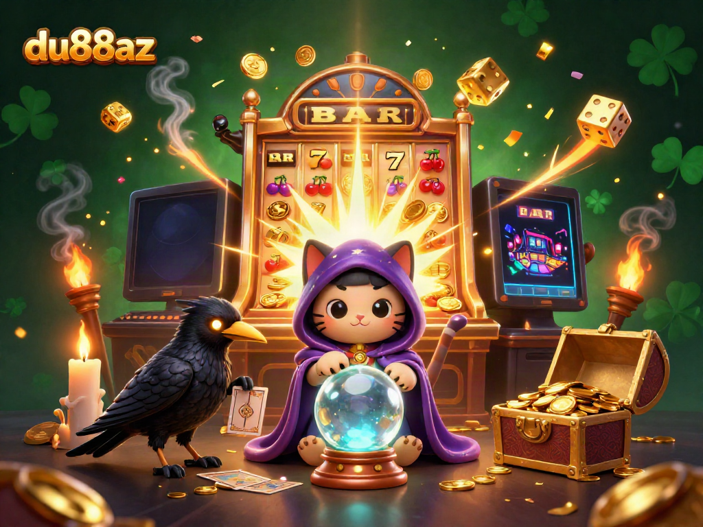 Experience amazing gaming thrills with du88az at this vibrant 3D casino illustration.