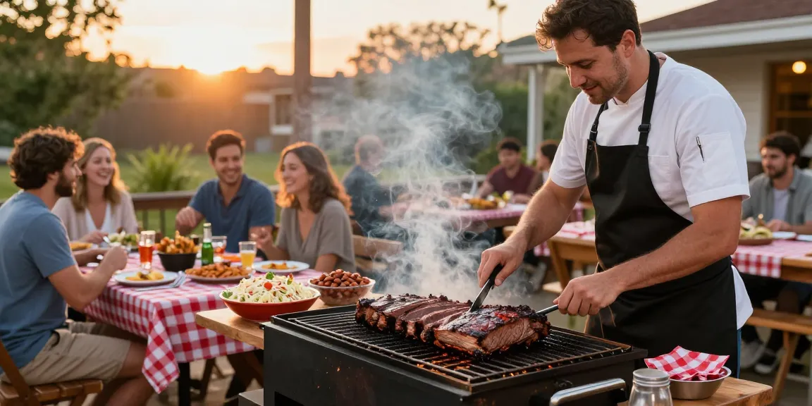 Delicious BBQ meats and sides representing the best franchise alberta in a warm, inviting restaurant.