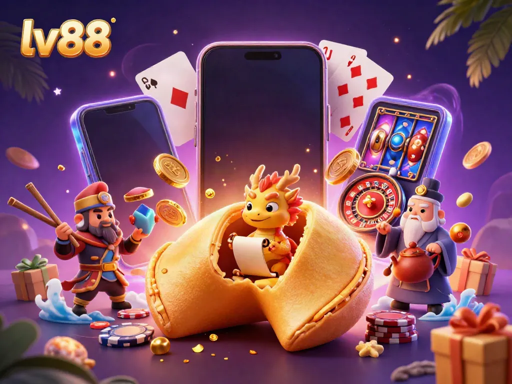 Engaging slot games and joyous wins at lv88 brought to life with cartoon characters and golden treasures.