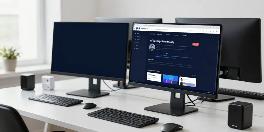 platforme de marketing d’influence analytics on a modern tech workspace with digital tools