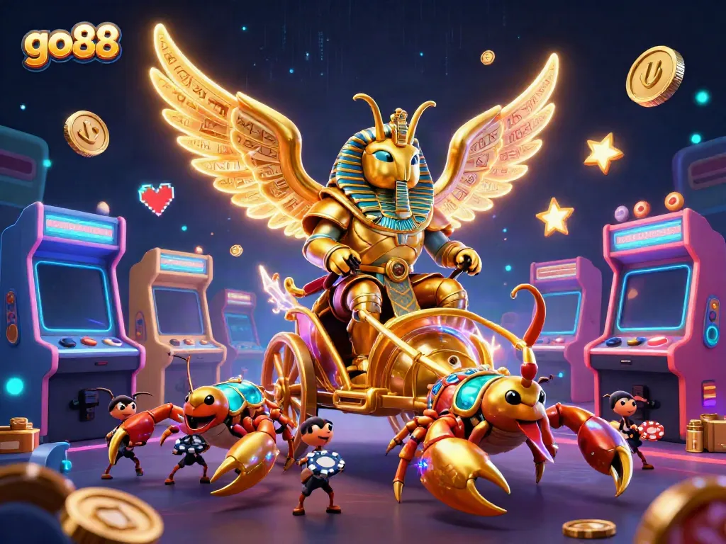 Experience thrilling gaming at go88 with our exciting illustrated scene featuring vibrant 3D casino elements.