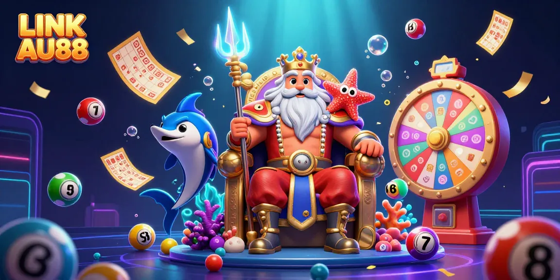 Catch the excitement at LINK AU88's vibrant casino with Neptune and game elements!
