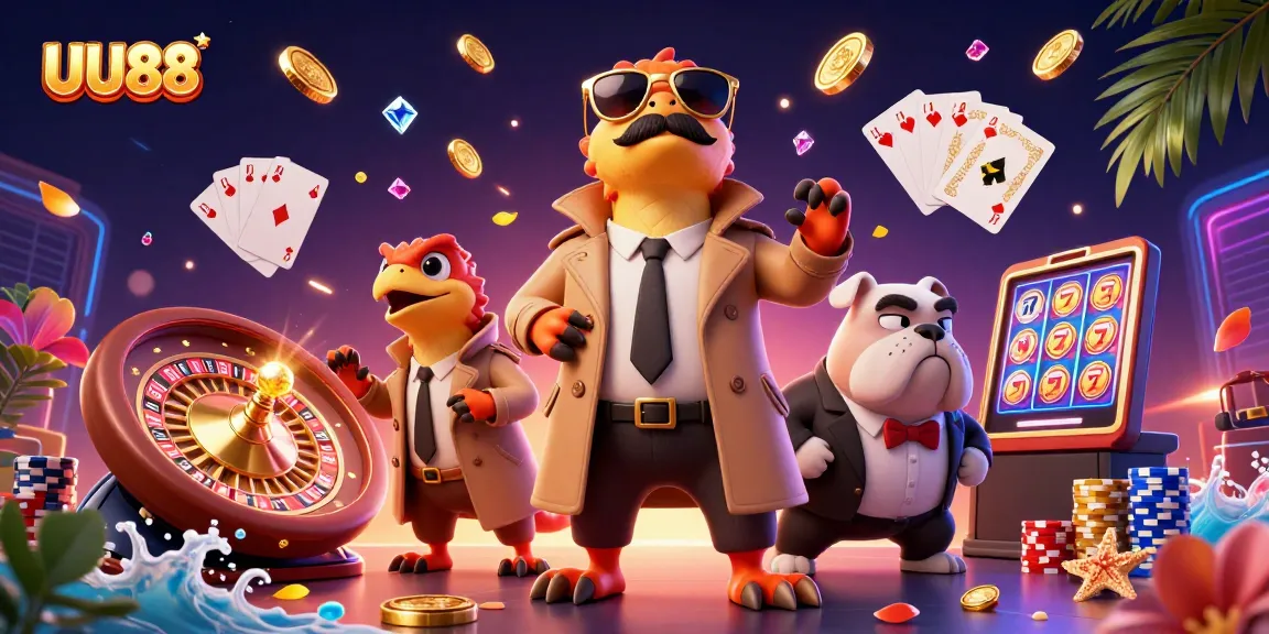 Enjoy a playful scene at UU88 where raptors humorously attempt to enter a VIP casino lounge.