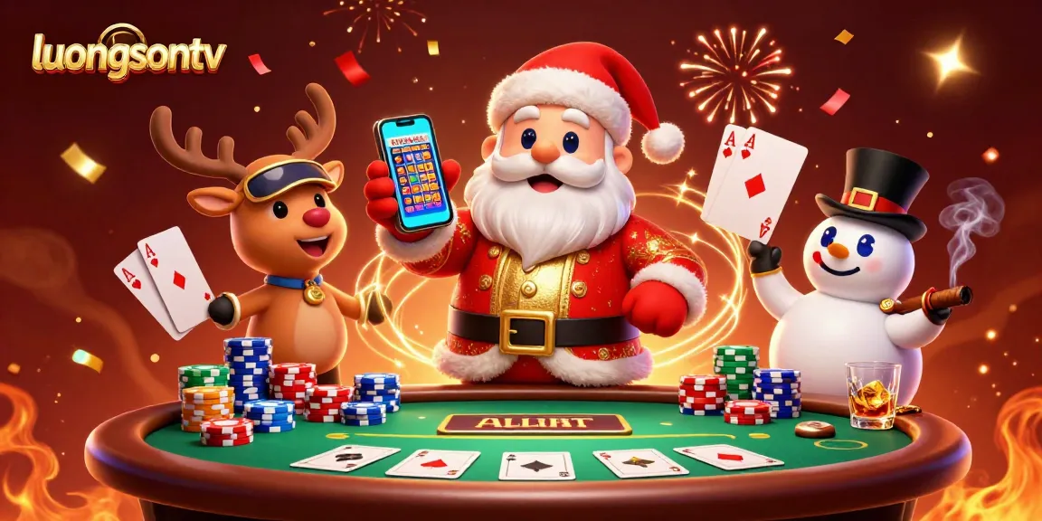 Join the excitement with luongsontv as Santa Claus celebrates jackpot wins in a vibrant casino scene.